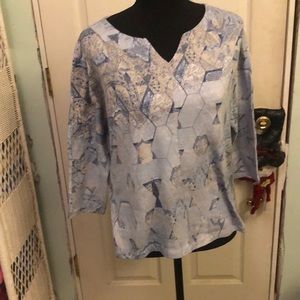Chicos blue boho v neck top